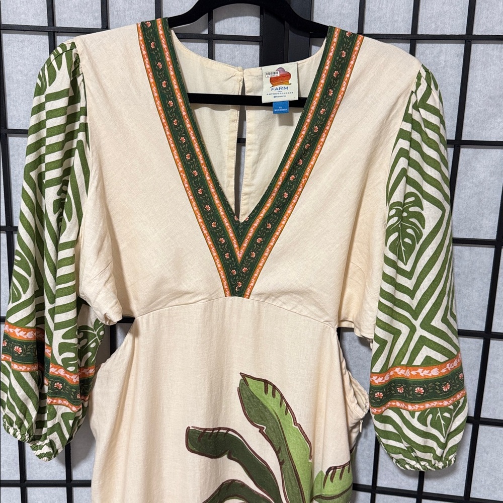 Farm Rio x Anthropologie Palm V-Neck Midi Dress size XL - Picture 9 of 14